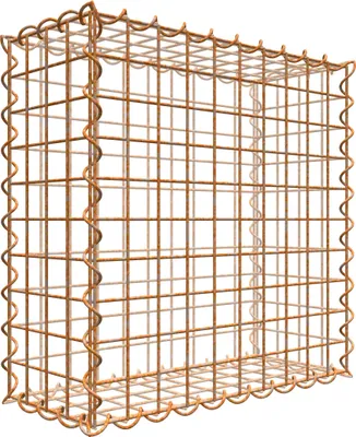 Produktbild von Rostige Gabione 50 cm x 50 cm x 20 cm (L x H x T), Maschenweite 5 cm x 5 cm, Spirale