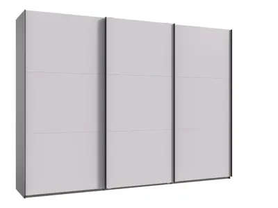 Produktbild von Schwebetürenschrank >palermo< in WEISS + GRAPHIT - 300x216x65 (BxHxT)