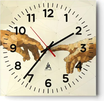 Produktbild von Wanduhr - Quadrat - Glasuhr - Abstraktion modern - 40x40cm - Schleichendes Uhrwerk - Lautlos - zum Aufhängen bereit - Dekoration Modern - Wanddekoration aus Glas - C4AC40x40-3713