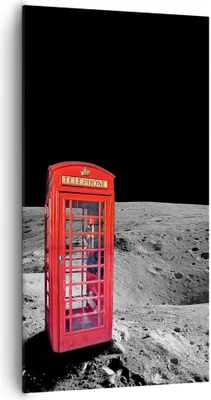 Produktbild von Bild auf Leinwand - Leinwandbild - Telefon london Mond Astronaut - 65x120cm - Wand Bild - Wanddeko - Leinwanddruck - Bilder - Kunstdruck - Wanddekoration - Leinwand bilder - Wandkunst - PA65x120-3181