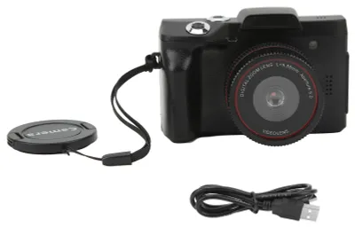 Produktbild von 16-MP-HD-Kamera, digitale Videokamera, 1080p, um 180 Grad schwenkbares Display, 2,4-Zoll-TFT-LCD-Bildschirm, 16-facher Digitalzoom, 1/4-Zoll-Schraubgewinde