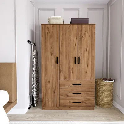 Produktbild von Skye Decor, Easy 1600-56, Atlantische Kiefer, Kleiderschrank, 90 x 174,8 x 47 cm, 100 % MELAMINBESCHICHTETE SPANPLATTEN