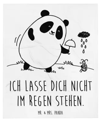 Produktbild von Mr. & Mrs. Panda Plaid Panda Zusammenhalt - Weiß - Geschenk, Decke, Sofadecke, Bettdecke, Kuscheldecke, Tagesdecke