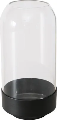 Immagine prodotto di BOLTZE Vase Malena (Schwarz/Transparent, Glas/Metall, Matt, H 18 cm, Ø 9 cm)