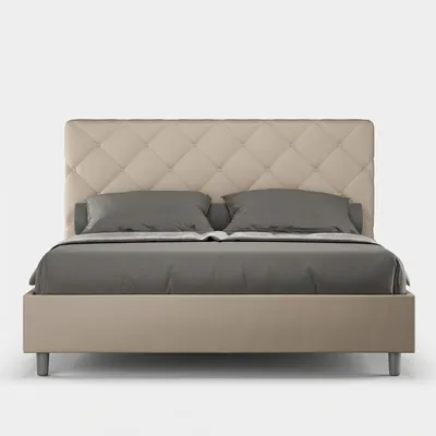Produktbild von Doppelbett mit Bettkasten 160x190 cm, gepolstertes Design Priya M - Beige