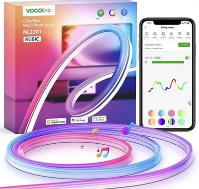 Produktbild von VOCOlinc NL2201 Neon Rope Light 3m RGBIC LED Licht Smart Home IP67 Alexa Google