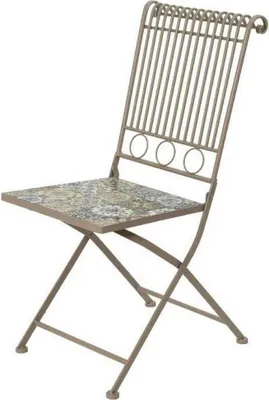 Image de Chaise Métallique/mosaïque Couleur: Marron 45x38x90cm Modèle Bistro Pour Extérieur
