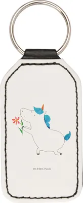 Produktbild von Mr. & Mrs. Panda Schlüsselanhänger Einhorn Blume - Weiß - Geschenk, Mit Spruch, Unicorn, Freundin, Liebe, Ehepaar, Taschenanhänger, schlüssel anhänger, Einhörner, für