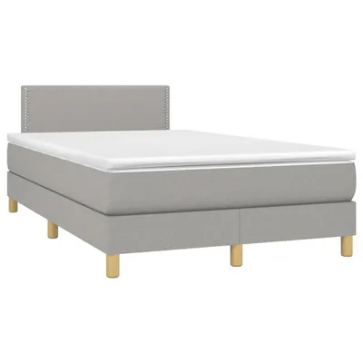 Productafbeelding van vidaXL Boxspringbed met matras, lichtgrijs, 120x200 cm, gestoffeerd