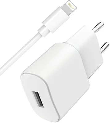 Obrázok produktu pre WOW, sieťová nabíjačka USB-A 2,4A Fast Charge + kábel USB-A / Lightning, biela