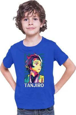 Produktbild von Kinder T-Shirt Demon Anime Slayer Kimetsu No Yaiba Tanjiro Kamado 012, 3-4 Jahr - 104 / Blau