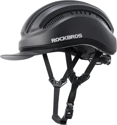 Obrázek produktu pro ROCKBROS, městská helma pro dámy i pány, s odnímatelným kšiltem, ventilací, omyvatelnými polstrováními, velikost 54-60 cm, černá