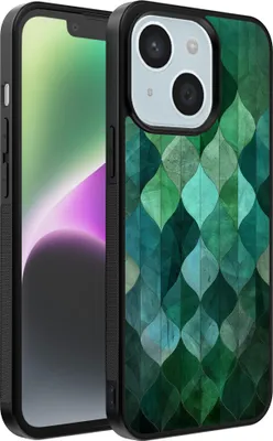 Produktbild von Smartphonica Handyhülle passend für iPhone 14 Plus mit grünem Blätterdruck - TPU Backcover Hülle grünes Blattdesign - Grün