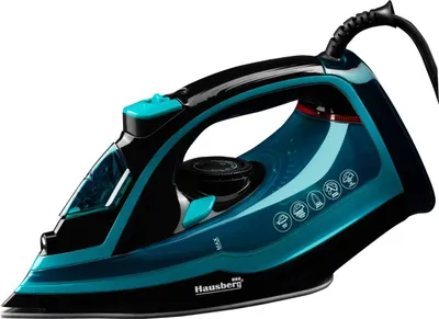 Image de Hausberg HB-7840VR Fer à repasser, céramique, autonettoyant, anti-calcaire, 300 ml, 2400-2800 W, noir/vert
