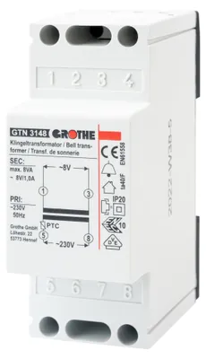Zdjęcie produktu dla Transformator dzwonkowy Grothe 8 V/AC 1 A 14201 (14201)