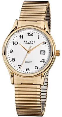 Obrázok produktu pre Regent F-873 Pánske analógové hodinky Quartz s remienkom IP zlato Ø 36 mm