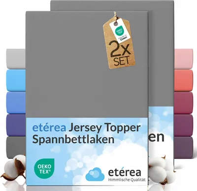 Obrázok produktu pre etérea Jersey napínacie prestieradlo bavlna 180x200 - 200x200 cm