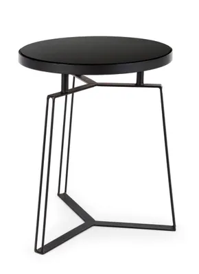 Produktbild von Beistelltisch Zaira 40 x 40 x 50 cm Stahl Glas Schwarz