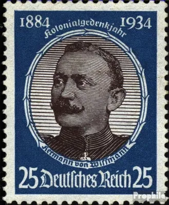 Produktbild von Briefmarken Deutsches Reich 1934 Mi 543y postfrisch Kolonialfeier/Deutsche Kolonialforscher