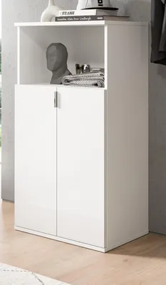 Produktbild von Kommode "SystemX" in weiß Hochglanz Flur Diele Mehrzweckschrank 61 x 110 cm