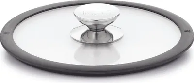 Produktbild von Glasdeckel mit schwarzem Silikonrand 16, 20, 24 oder 28 cm, Glas, transparent
