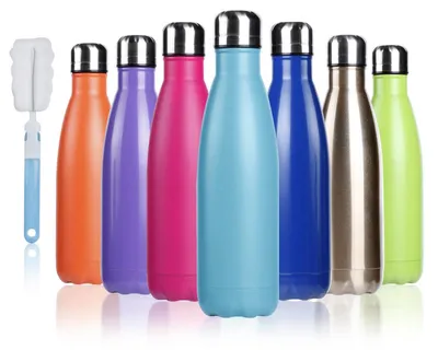 Produktbild von Doppelwandige Edelstahl Trinkflasche 500ml Mint 24h Kühlen 12h Warmhalten BPA frei