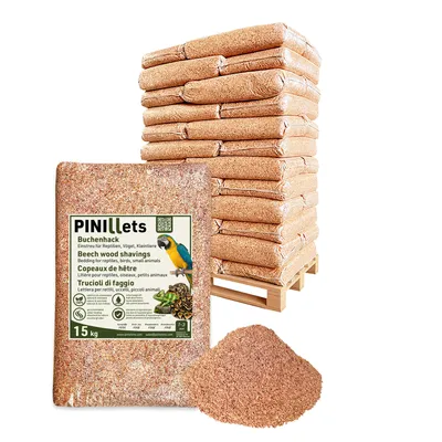 Produktbild von PINI Buchenhack 540 kg staubfreie hygienische Einstreu fein für Terrarium Vögel