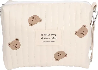 Immagine prodotto di Multifunzionale portatile carrozzina bambino fasciatoio borsa carino modello pannolino borsa di stoccaggio ricamo
