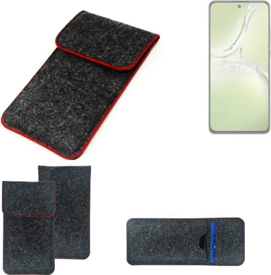 Produktbild von K-S-Trade Handy Schutz Hülle kompatibel mit Oppo K12x 5G CPH2667 Schutzhülle Handyhülle Filztasche Pouch Tasche Case Sleeve Filzhülle dunkelgrau