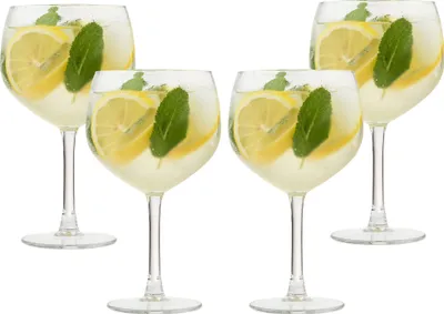 Produktbild von 4-tlg. Set bauchige Gin Gläser (4 Stück) - Ballon Gläser für Gin - spülmaschinenfest - Gin Tonic Gläser - Cocktailgläser für Gin Geschenk Ballongläser