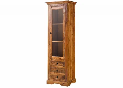 Produktbild von MASSIVMOEBEL24.DE Vitrine Akazie 60x44x190 honig lackiert OXFORD #0528