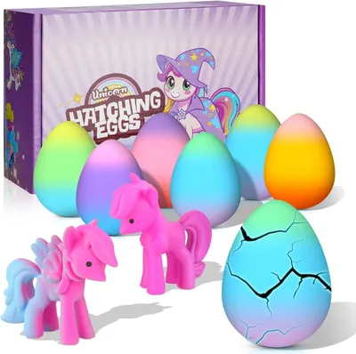 Produktbild von Wachstumsspielzeug 6 Stück, Überraschungseier Einhorn, für Kinder