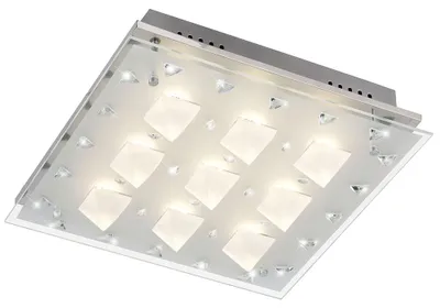 Produktbild von LED Deckenleuchte aus Chrom und Glas