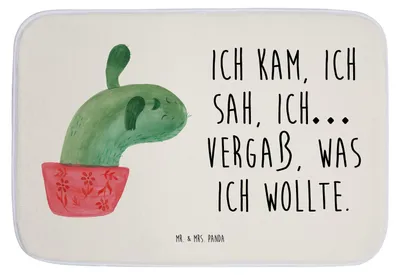 Produktbild von Mr. & Mrs. Panda bad läufer Kaktus Mama - Weiß - Geschenk, Duschvorleger, Kakteen, Badezimmerteppich, Ärger, duschmatte, Büro, Badematte, Quote, Motivation, Badteppich
