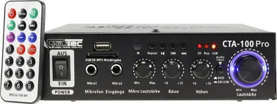 Produktbild von ChiliTec 23388 HiFi-Verstärker "CTA-100 Pro" 100W 1x Line IN, USB/SD, FB, Bluetooth