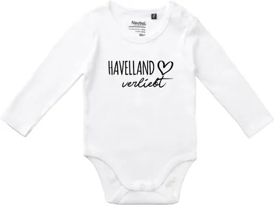 Produktbild von Huuraa Baby Body Havelland verliebt 68 White  Baumwolle Fairtrade Langarmbody Geschenkidee
