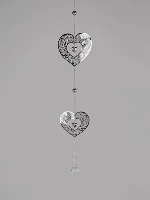 Produktbild von Deko Hänger HEARTS mit 2 Herzen L. 70cm aus Edelstahl Formano F25