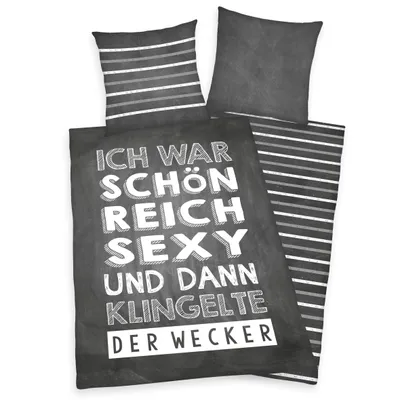 Produktbild von Herding ( Young Collection ) Sprüche Bettwäsche / Kinderbettwäsche, 100% Baumwolle ( Renforcé ), 80x80 + 135x200 cm