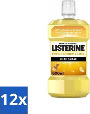 Produktbild von Listerine - Mundwasser - Frischer Ingwer & Limette - 500 ml - Vorteilspack - 12 Stücke