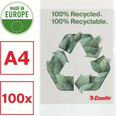 Produktbild von Esselte 627496, A4, Polypropylen (PP), Transparent, 220 mm, 1 mm, 307 mm