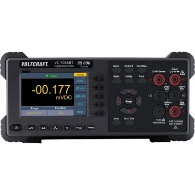 Zdjęcie produktu dla VOLTCRAFT VC-7055BT Kalibrowany (ISO) multimetr stołowy ISO Cyfrowy rejestrator danych CAT I 1000 V, CAT II 600 V Wyświetlacz (zliczenia): 55000 (VC-12873550)