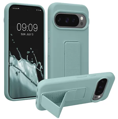 Produktbild von kwmobile Handyhülle für Google Pixel 10 / Pixel 10 Pro Hülle - TPU Silikon Case mit Fingerhalter und Stand - Schutzhülle Cover in Mintgrün
