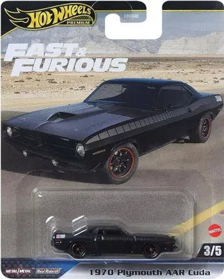 Immagine prodotto di Hot Wheels HNW46-HYP68 Plymouth AAR Cuda nero Fast & Furious 3/5 2023 Scala circa 1:64 Modellino auto