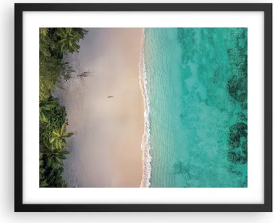 Produktbild von Gerahmtes Poster - Schwarzer Rahmen - Strand Tropen Rand - 50x40 cm - Wand Bild - Wanddeko - Wandbilder - Kunstposter - Wandposter - Bilderrahmen - Bilder - Kunstdruck - P2BAA50x40-5000