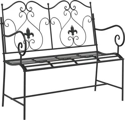 Zdjęcie produktu dla vidaXL Ławka ogrodowa czarna 104 x 54 x 93 cm stalowa