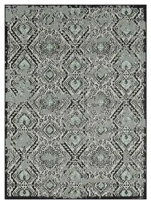 Produktbild von In- und Outdoor Teppich Terrassen & Balkon Küche Teppich Rauten Design Schwarz & Grün, Maße:160x220 cm
