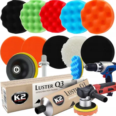 Image de XXL SET 12 PIÈCES D'Eponges + pâte à polir K2 POUR POLIER LA LAQUE