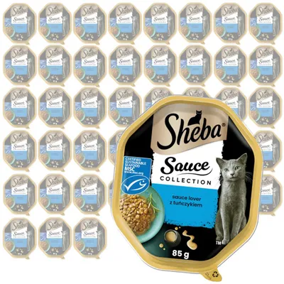 Produktbild von Sheba Sauce Collection Schale 44x85g Vollwertiges Katzenfutter Stückchen mit Thunfisch in Sauce