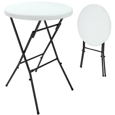 Obrázek produktu pro Zahradní párty stůl, bílý, umělá hmota Ø  72 cm sklápěcí
