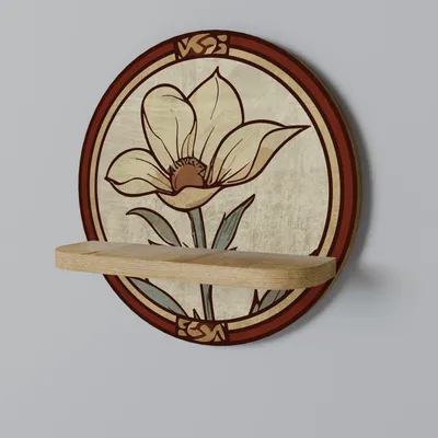 Produktbild von Rundes Wandregal TIMELESS FLORA Eichendekor 34x34x11,8 cm, max. 20 kg Belastbarkeit